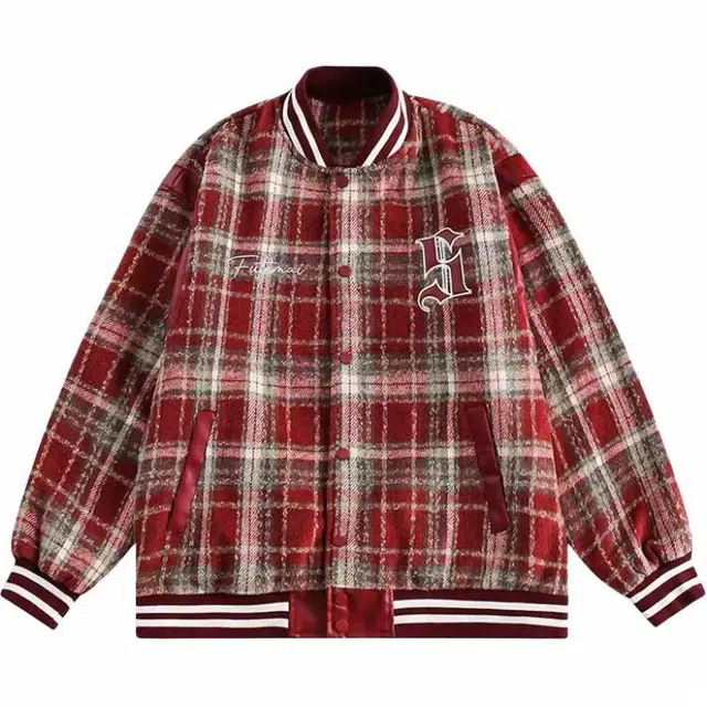 极限涡轮 工装棒球领纯色百搭夹克外套 男女同款 红色