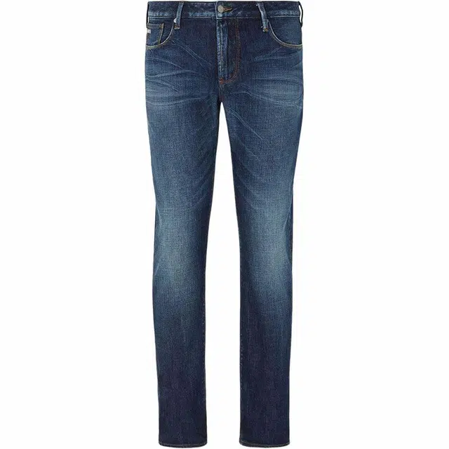 EMPORIO ARMANI J06 Slim-Fit Bleached-Effect Comfort-Denim Jeans
