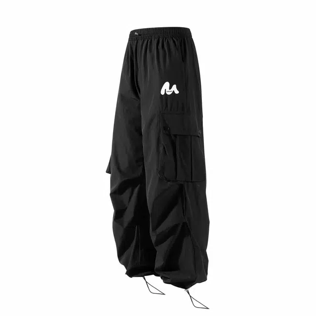 星际者 基础款美式复古街头宽松直筒户外机能风伞兵简约纯色百搭高街阔腿休闲工装裤 男女同款