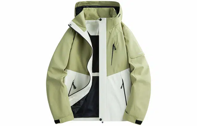 木林森 户外防风防雨防泼水可拆卸帽拼接拼色登山服夹克外套 男女同款
