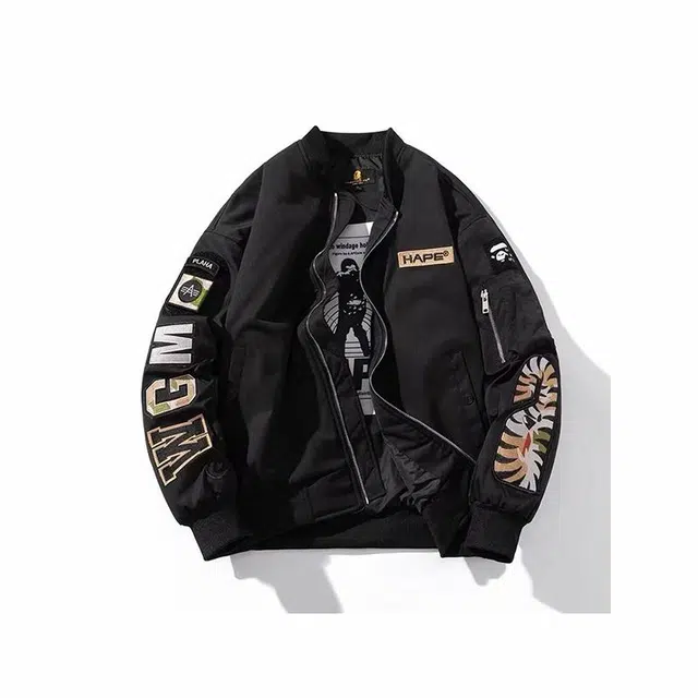 极限涡轮 鲨鱼系列 工装机能纯色百搭夹克外套 男女同款 黑色