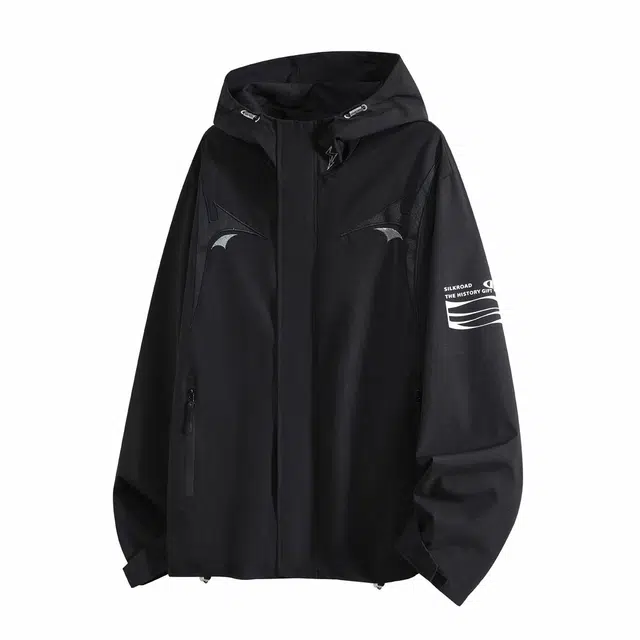 敦煌博物馆 美式户外软壳防风保暖百搭纯色简约连帽夹克外套 男女同款