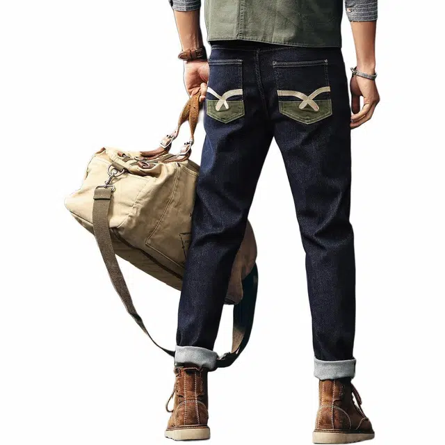 格蓝鹿 美式复古经典城市街头风格潮牌牛仔裤 男女同款