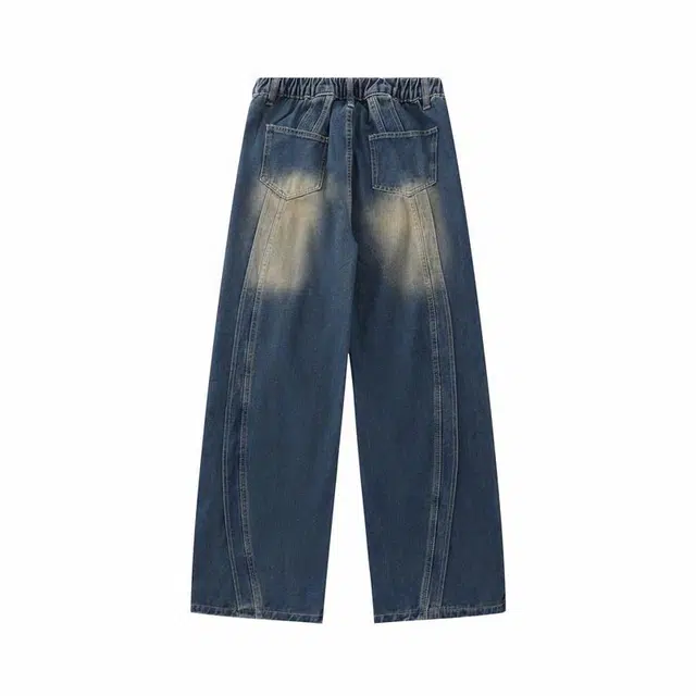 加荣 直筒宽松百搭美式复古水洗牛仔裤 男女同款