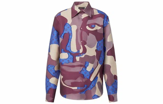LOUIS VUITTON Printed Cotton Fil Coupe Overshirt