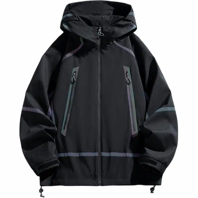 雅鹿 春秋款户外防水百搭连帽拉链夹克外套 男款