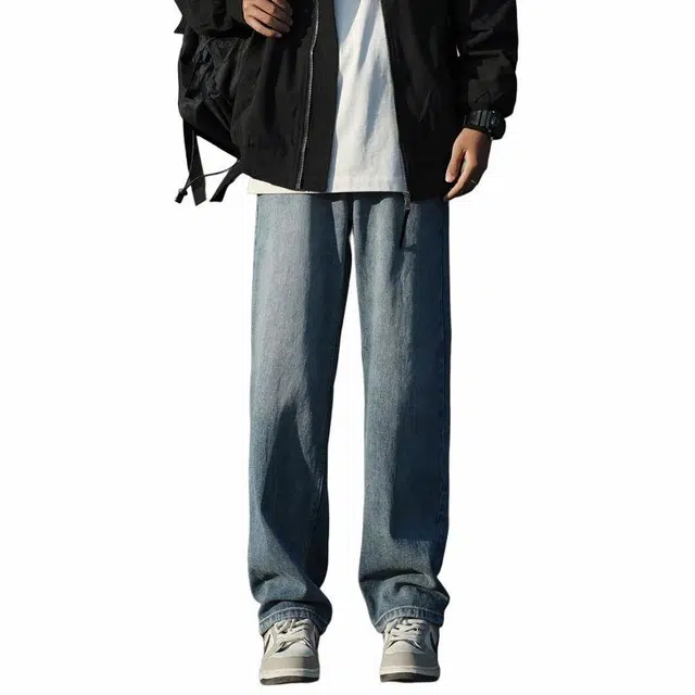 【dme】 美式做旧宽松百搭直筒牛仔裤 男款