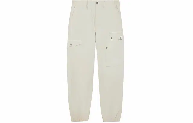 中国李宁 滑板系列 纯色中腰直筒束脚针织运动裤 男款 燕麦灰