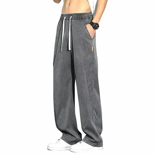 协协乐 宽松阔腿休闲时尚牛仔裤 男款