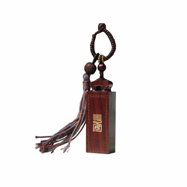 灵晔 新中式国潮文玩简约设计轻奢高级感 吉祥如意 平安顺遂 好运莲莲转运国风挂饰 檀木 钥匙扣 男女同款情侣款