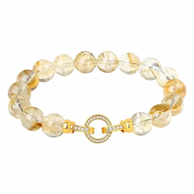 陌阡雪 【招财进宝 日进斗金】新中式国风复古高级感轻奢小众精致百搭招财纳福 #好运天然 黄水晶 手串 男女同款情侣款