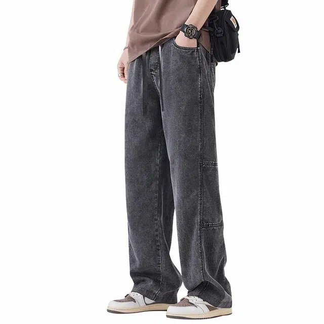 协协乐 夏季薄款潮牌美式直筒牛仔裤 男款