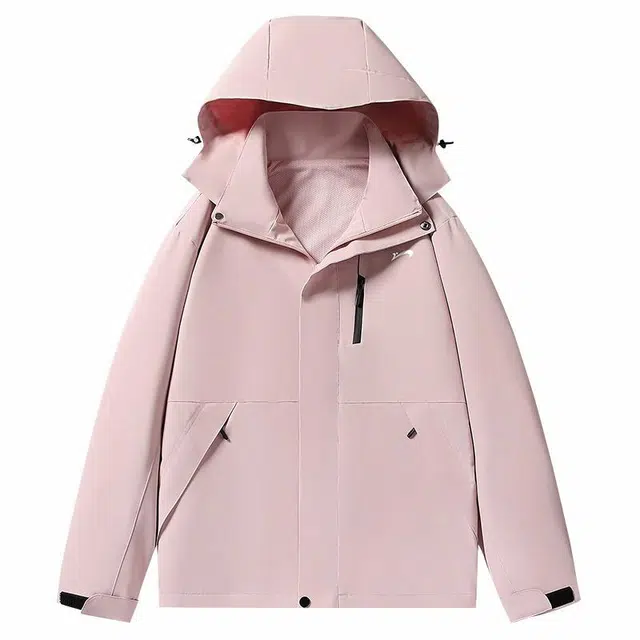 贵人鸟 连帽纯色落肩拉链长袖夹克外套 男女同款