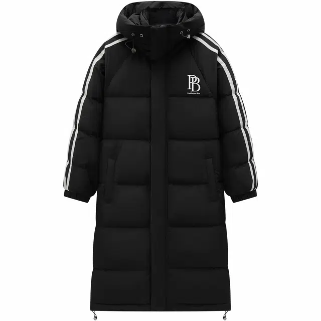 帕丁顿熊 简约字母印花纯色宽松羽绒服 男女同款