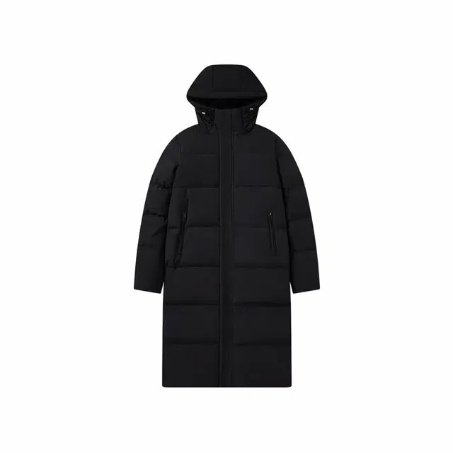 匹克 简约纯色潮流保暖休闲防风羽绒服 男款 黑色