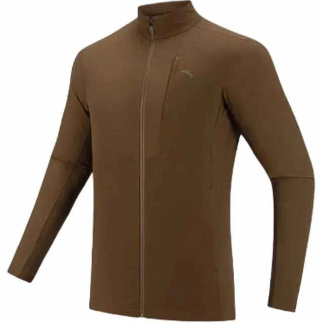 超级安踏 运动休闲简约纯色立领夹克外套 男款 海狸灰