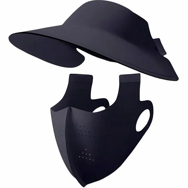 优莲茵 通勤神器 轻量化骑行户外跑步钓鱼防紫外线遮全脸一体脸基尼空顶太阳帽 锦纶 防晒帽 男女同款情侣款