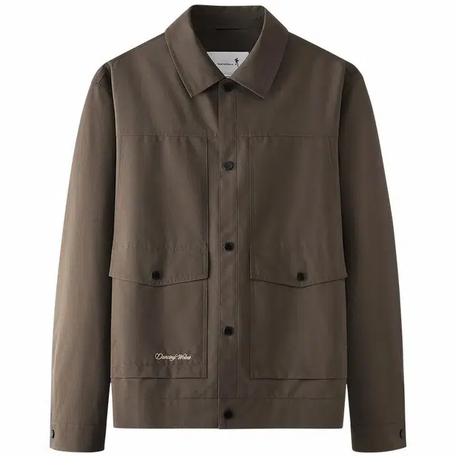 与狼共舞 生活休闲系列 工装通勤百搭潮流刺绣抗皱防风翻领夹克外套 男款