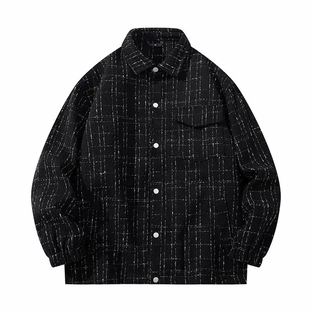 雅鹿 简约复古高街百搭慵懒休闲轻奢条纹宽松翻领单排扣长袖开衫小香风夹克外套 男女同款