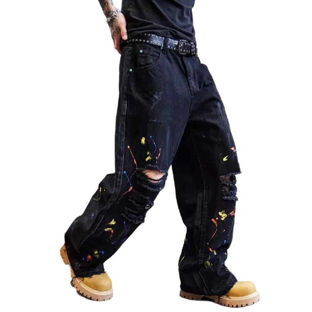 PANDA ADEVIL Ink Wash Denim Pants