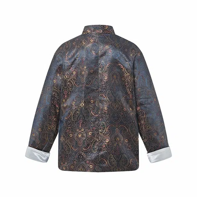 三省六部 中国风提花渐变折光唐装夹克外套 男女同款 蓝色