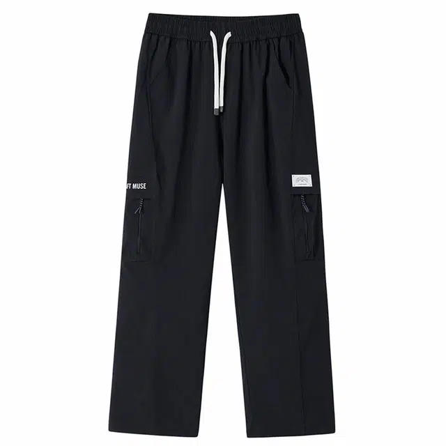 星际者 品牌标志宽松休闲工装针织运动裤 男女同款