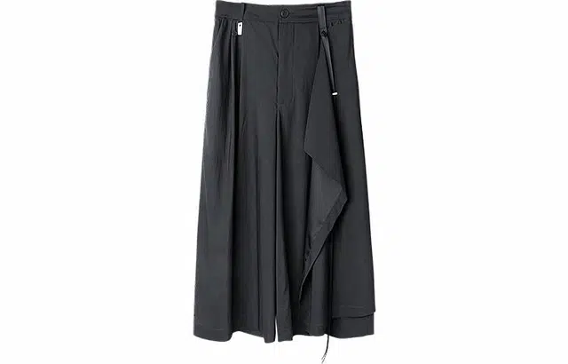 幻象者 原创解构设计暗黑阔腿武士休闲裤 秋季 男女同款 黑色