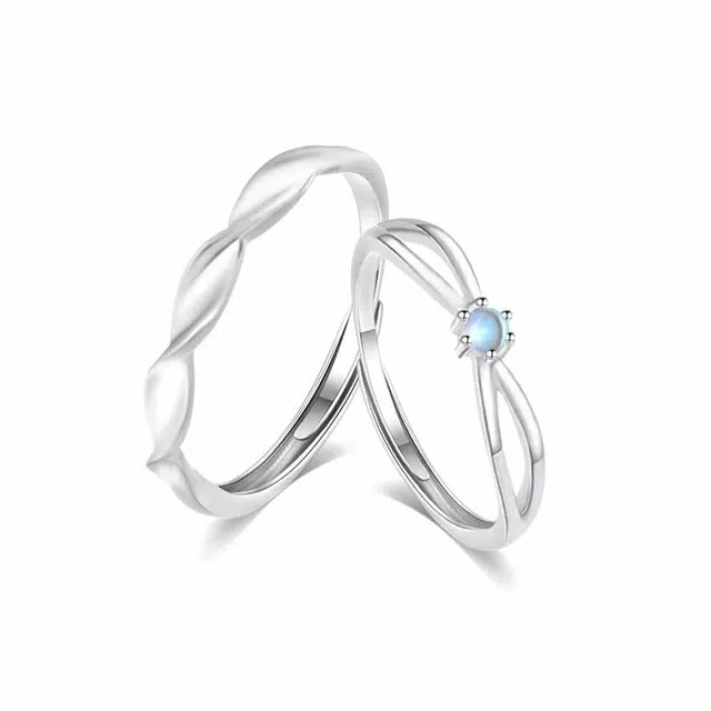 【高品质】 金师傅 钟爱久久对戒 浪漫莫比乌斯幻彩时尚精致气质简约百搭 小众轻奢高级#好运 玻璃猫眼 戒指 男女同款情侣款