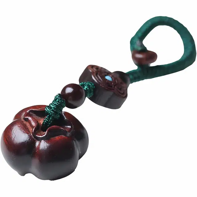 灵晔 新中式祥云纹精工雕刻 吉祥如意事事顺意 紫气东来文玩盘玩车挂 檀木 挂件 男女同款情侣款