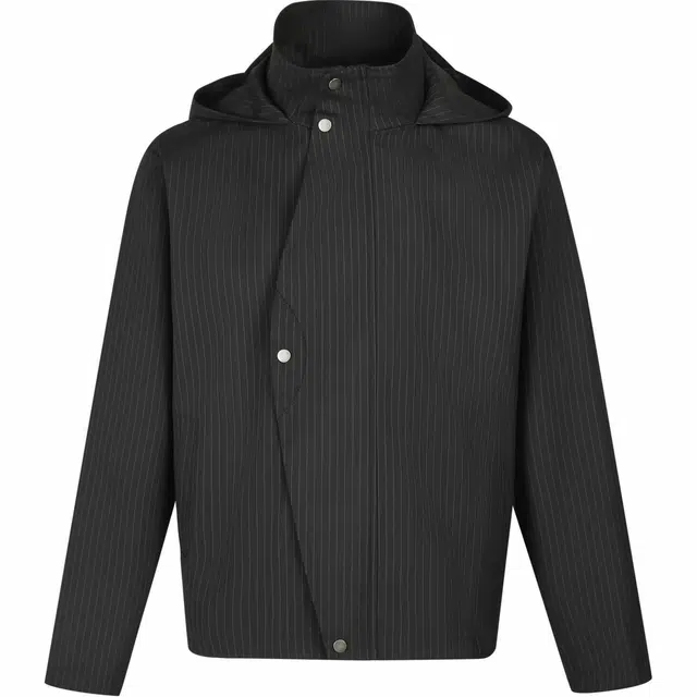 极限涡轮 美式复古纯色条纹痞帅休闲宽松连帽夹克外套 男女同款