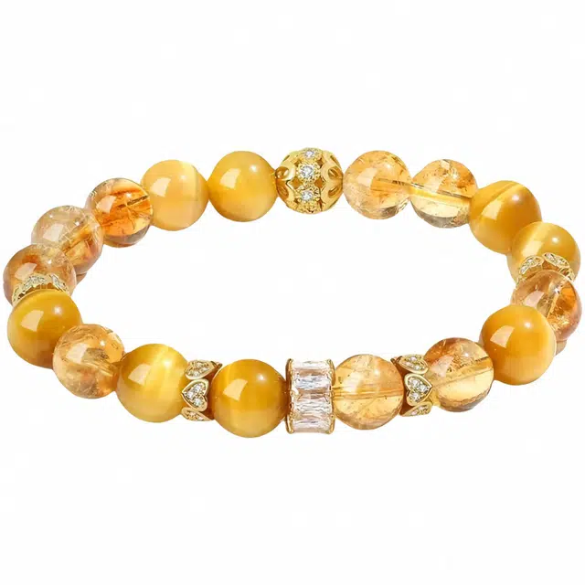 陌阡雪 【八方来财 多财多福】招财纳福 事业学业顺利 平衡能量增强磁场 做个富婆#好运天然 黄水晶 手串 男女同款情侣款