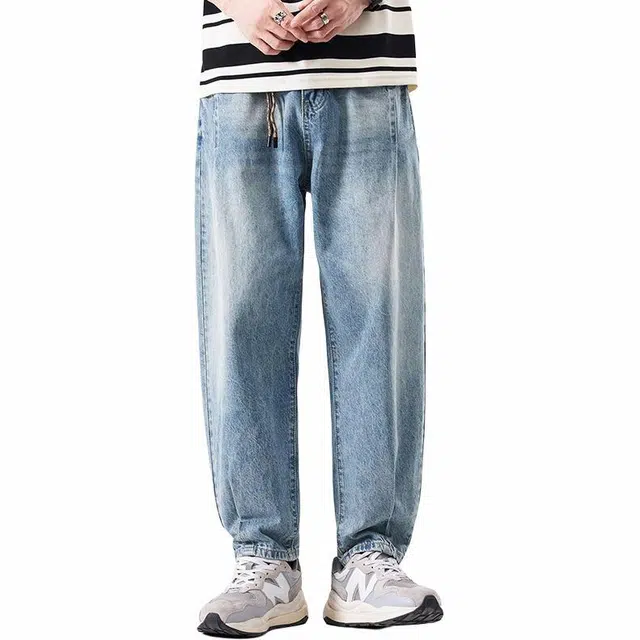 【dme】 时尚美式休闲高街水洗直筒牛仔裤 男款 天蓝色