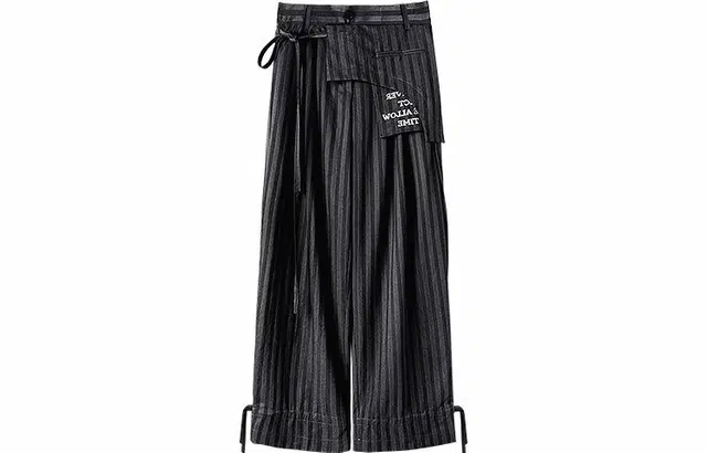 Huanzhe Retro Wide-Leg Pants Black
