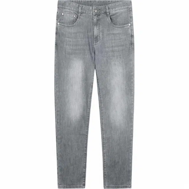 才子 拉链微弹时尚都市牛仔裤 男款 灰色