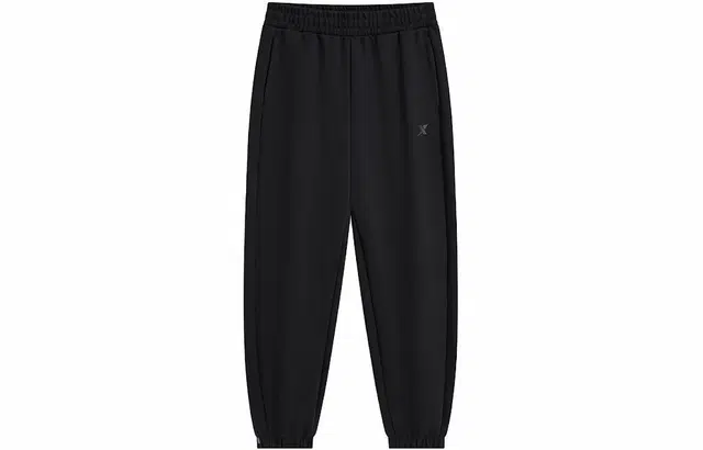 特步 篮球系列 纯色中腰宽松针织运动裤 男款