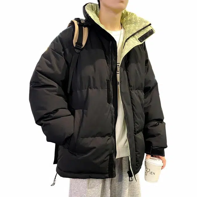 【dme】 立领保暖防寒纯色厚款宽松舒适棉服 男女同款