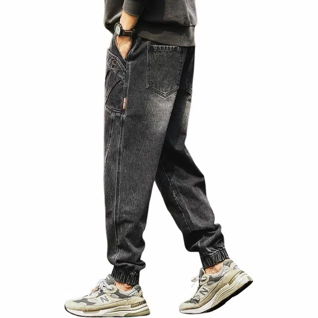 格蓝鹿 学生党做旧水洗基础简约工装高端美式英伦风复古牛仔裤 男女同款