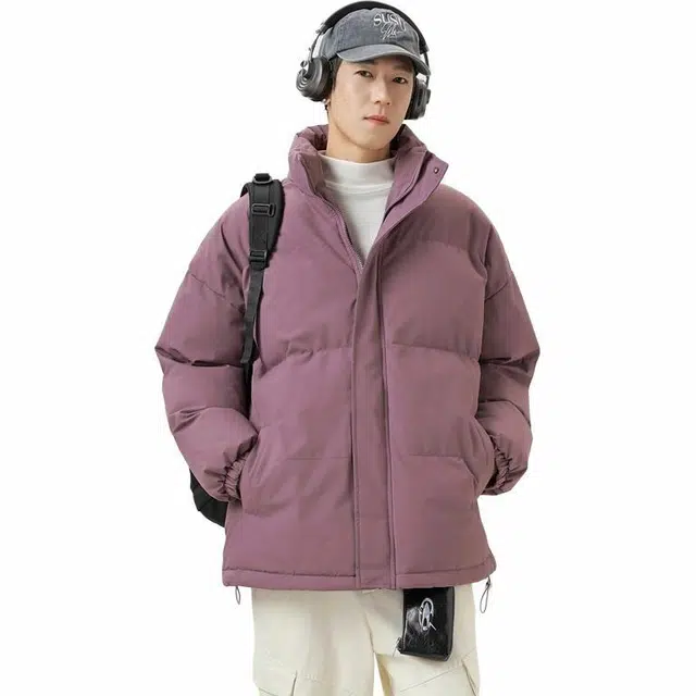【dme】 立领纯色保暖宽松舒适棉服 男女同款