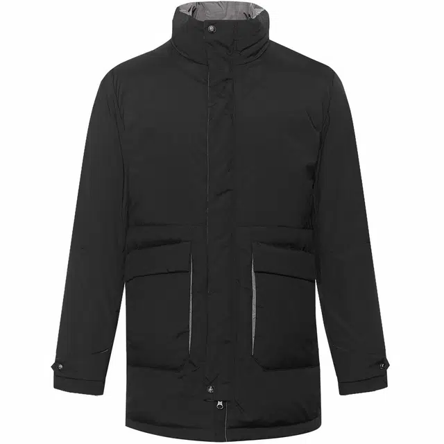 利郎 立领保暖商务休闲纯色中长款极简风羽绒服 男款 黑色