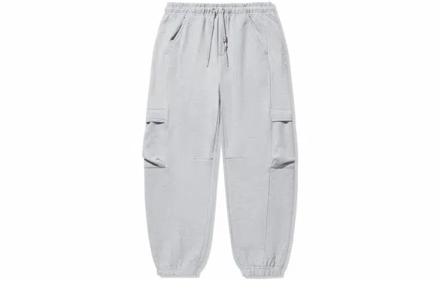 中国李宁 日进斗金系列 束脚宽松印花图腾针织运动裤 男款 灰色