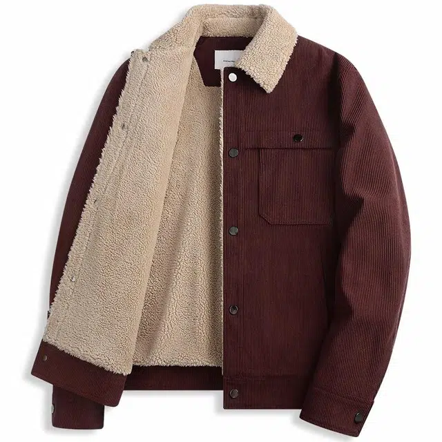 与狼共舞 生活休闲系列 加厚休闲单排扣翻领夹克外套 男款