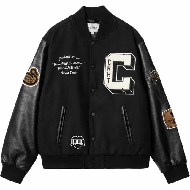 Carhartt WIP Button Patch Ribbed Jacket Black