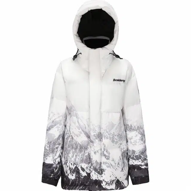 波司登 御寒保暖休闲舒适连帽羽绒服 男女同款 黑白定位雪山