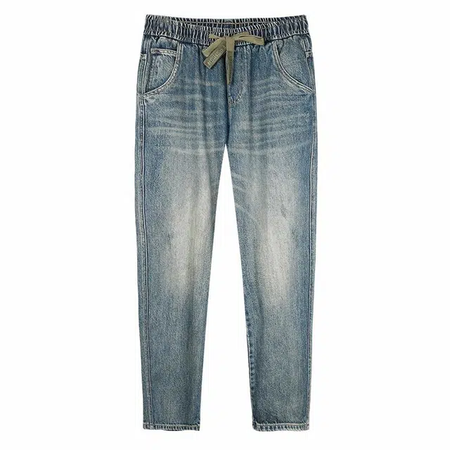 才子 复古水洗休闲直筒牛仔裤 男款 蓝色