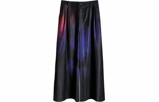 幻象者 渐变印花垂感九分裤阔腿直筒裤休闲裤 男女同款 黑色