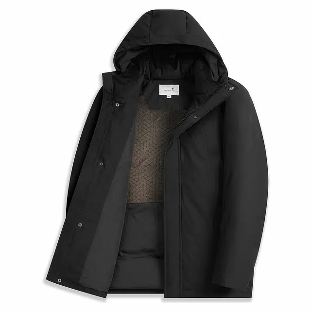 与狼共舞 石墨烯保暖舒适百搭羽绒服 男款 黑色