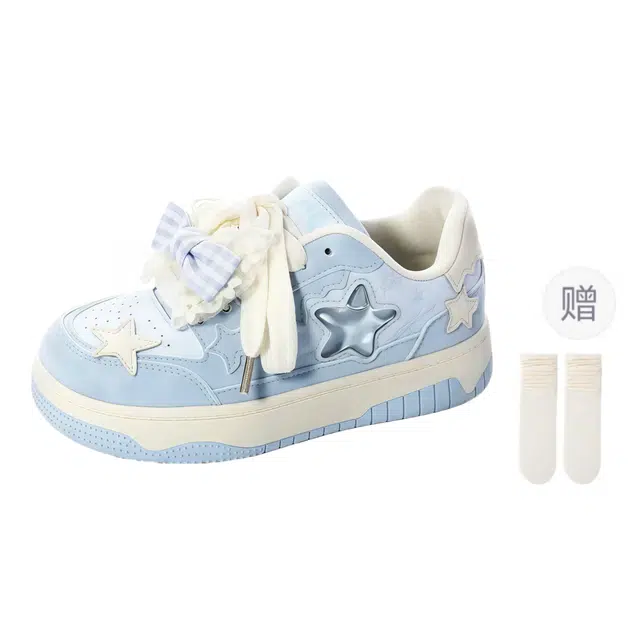 小鹿米利 厚底百搭蝴蝶结 包裹性防滑耐磨 低帮 板鞋 女