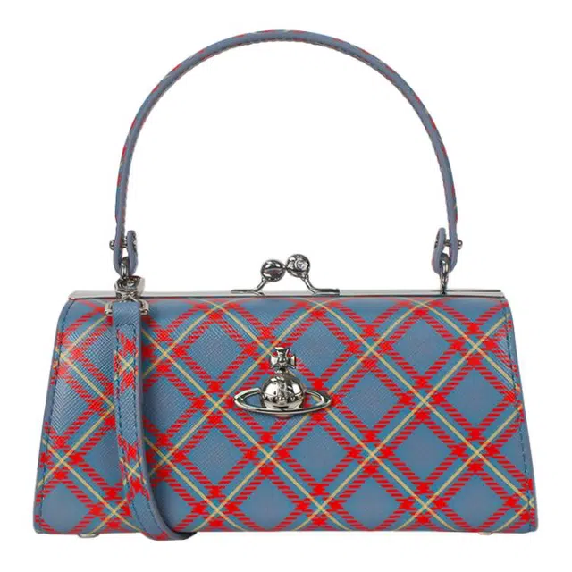 Vivienne Westwood Orb Leather Shoulder Bag Blue