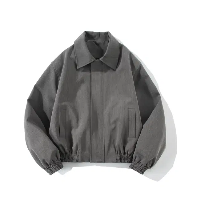 寻星记 美式复古高街短款翻领金属拉链宽松休闲运动飞行员教练风格服饰夹克 男女同款