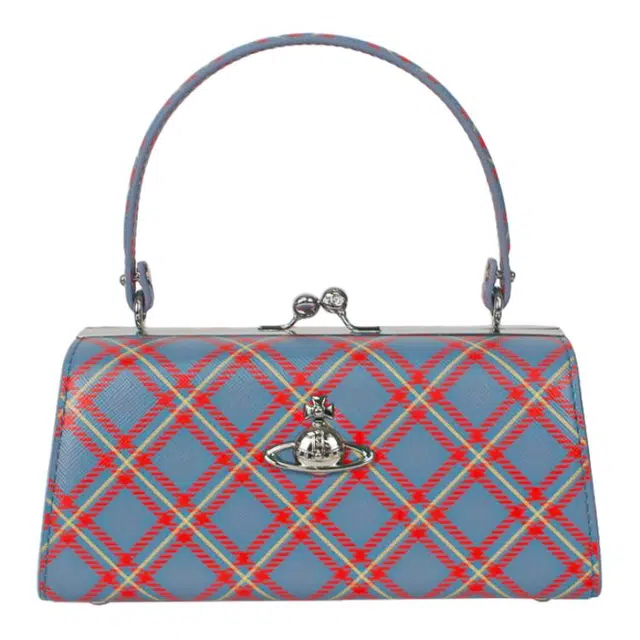 Vivienne Westwood Orb Leather Shoulder Bag Blue